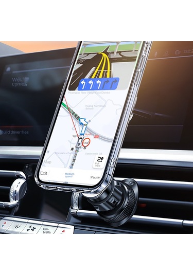 Jmary Mh-78 Havalandırma Tasarımlı Magnetik Araç Telefon Tutucu Siyah