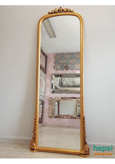 Matmazel Model Altın Renk Varaklı Boy Aynası Altın