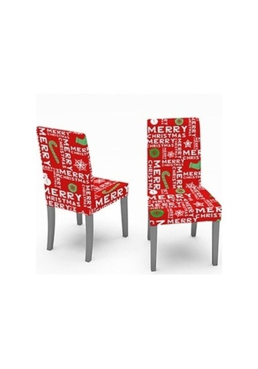 Flybuy Xıxun Tek Parça Streç Noel Sandalye Kılıfı, Altın Çan Baskılı Masa Örtüsü, 180cm X 140cm, Şenlikli Dekorasyon Altın