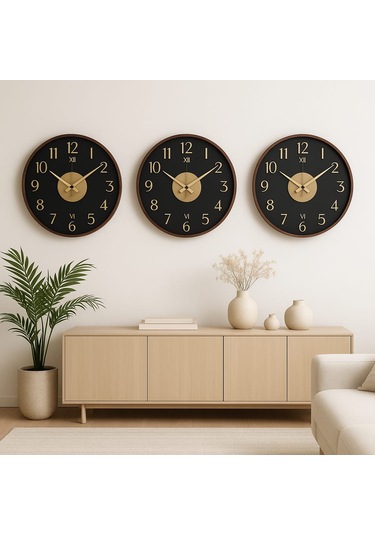 Modern Tasarımıyla Göz Alıcı Duvar Saati No:102 Siyah