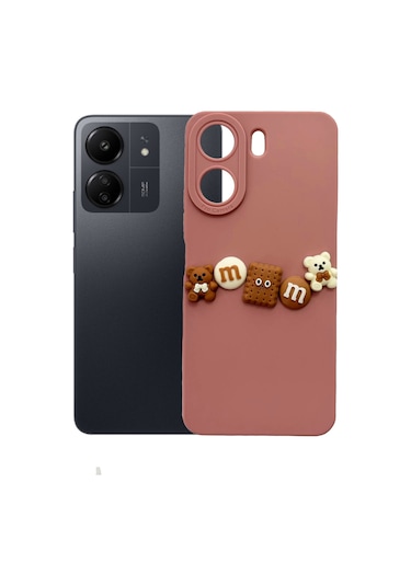 Xiaomi Redmi 13c Kılıf 3d M Bear Kamera Korumalı Silikon Kapak