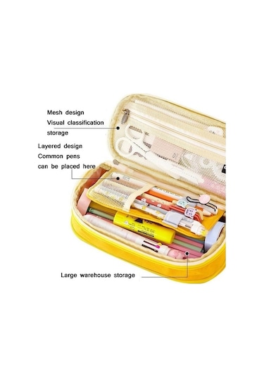 Willowhaven Angoo Pamuk Keten Büyük Kapasiteli Kalem Kırtasiye Çantası Siyah, 60x58x57cm, 480x876x883mm, 130g Siyah