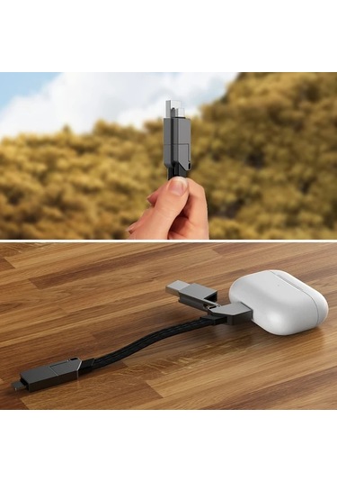 Honeybeeshop 4 İnç 1 Süper Hızlı Şarj Usb Tip C Veri Kablosu Alüminyum Alaşımlı Turuncu 15 5 Cm Düz Şekil İphone Uyumlu Samsung Xiaomi One Plus İçin