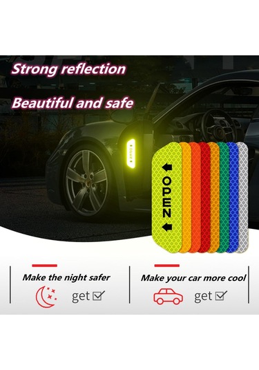 Beyaz Yansıtıcı Araba Kapı Etiket Güvenlik Açılış Uyarı Reflektör Bant Çıkartması Oto Araba Aksesuarları Dış İç Reflektör Ysl