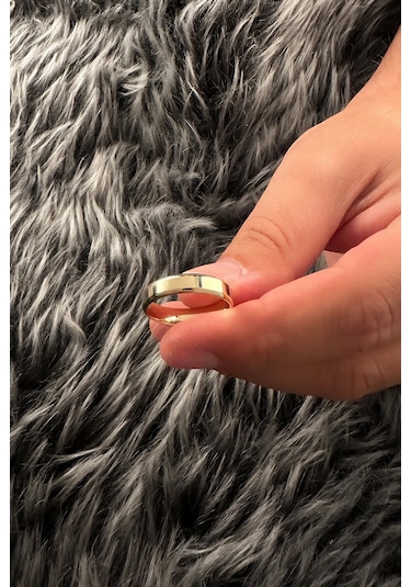 Fiyonk Kuyumculuk 14 Ayar Altın 5 Mm Erkek Köşeli Alyans 001