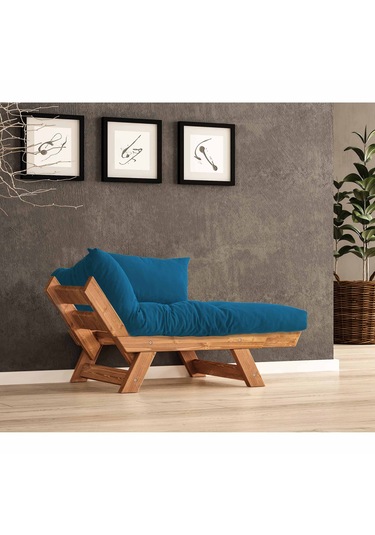 Woodesk Adalar Masif Tik-mavi Renk Berjer Cpt8156-140 Mavi