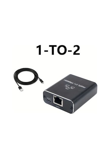 Elmpaly 1'e 2 Gigabit Ethernet Switch Usb-c Güç 1000mbps Rj45 İki Cihaz Bağlantı
