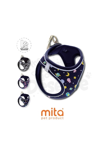Mita Air Mesh Kedi Köpek Göğüs Tasması Çift Reflektörlü, Terletmeyen Space Çok Renkli