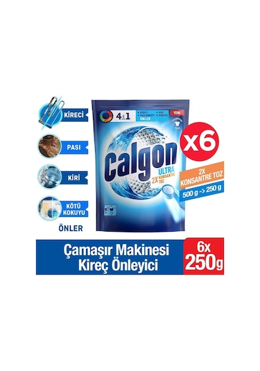 Calgon Kireç Önleyici 4ü1 Arada Ultra Konsantre Toz 6 x 250 G