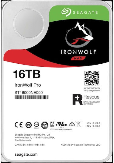 Seagate IronWolf Pro ST16000NE000 3.5" 16 TB 7200 RPM 256 MB SATA 3 HDD