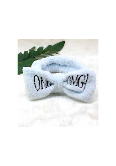Omg Peluş Bandana Makyaj Spa Saç Bandı Buz Mavi Mavi