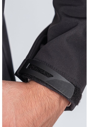 Suya Dayanıklı Slim Fit Softshell Kapüşonlu Erkek Mont Gri