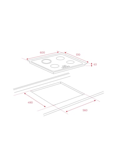 Teka Tz 6317 Siyah Vitroseramik Cam 3 Gözlü Elektrikli Ankastre Ocak