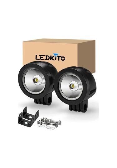 Motion003 Alüminyum 2 Işık 2 İnç Motosiklet Işıkları Beyaz Yüksek Lümen Su Toz Geçir