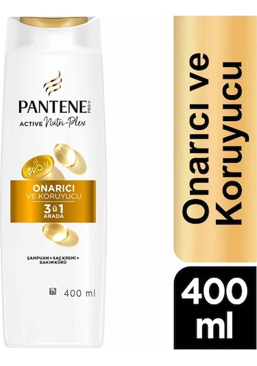Pantene Onarıcı Ve Koruyucu Bakım Şampuanı 3'ü 1 Arada 400 Ml Beyaz