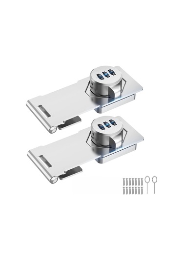 Aubyhe Güvenli Çift Kapılı Dolap Kilit Seti - 2 Adet Şifreli Kilit, Dosya Dolabı Ve Çekmeceler İçin Dayanıklı Metal Tasarım