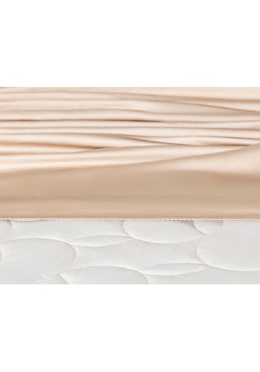 Ciel Tek Kişilik %100 Pamuk Lastikli Saten Çarşaf - Bej 8684427179253 Ekru