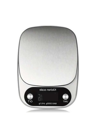 Trendooze Gaojunshop01 5000g Pil Led Mutfak Terazisi - Gümüş Gri Gri