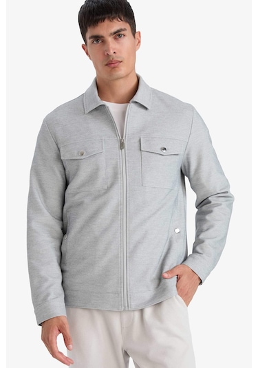 Defacto Slım Fıt Polo Yaka Mont D7533AX25SP Gri