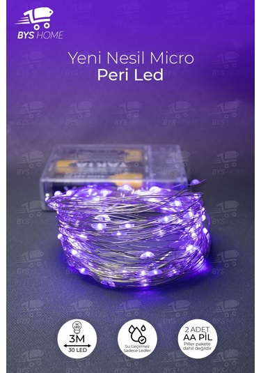 Dekoratif Yeşil Yapraklı 230 Cm Yapay Sarmaşık Ve 300 Cm Peri Led Pembe Renk - Mor Mor