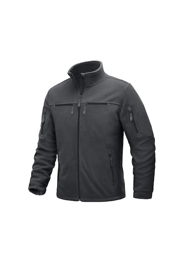 Ghassy Co. Warm Tactical Sport Multi 6 Cep Fonksiyonel Termal Polar Ceket Füme