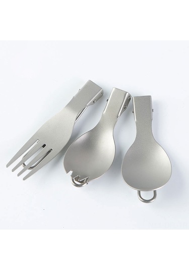 Dofolink Kamp Ve Seyahat İçin Taşınabilir Çelik Katlanabilir Kaşık-çatal, Dışarıda Yemeğe Uygun, Hafif Ve Dayanıklı Çok Renkli