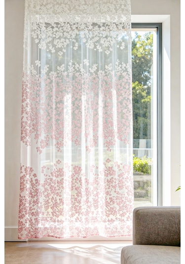 Pannello Tül Perde Beyaz Pembe 140x295 Pembe-beyaz