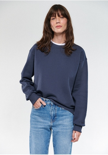 Mavi - Bisiklet Yaka Lacivert Basic Sweatshirt 1610198-70726 Lacivert