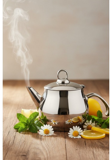 Yunusoğlu Home Küre 1 Litre Paslanmaz Çelik Bitki Çayı Demliği Inox