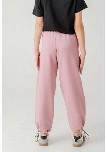 Cebi Taşlı Paça Brit Lastikli Stoperli Kız Çocuk Eşofman Altı 6168p Anrasit