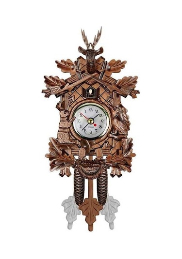 Ulzyvf Guguklu Duvar Saati Ahşap Asılı Dekorasyon Ev/kafe/restoran Vintage Stili Salıncak Oturma Odası Stili 1 Çok Renki