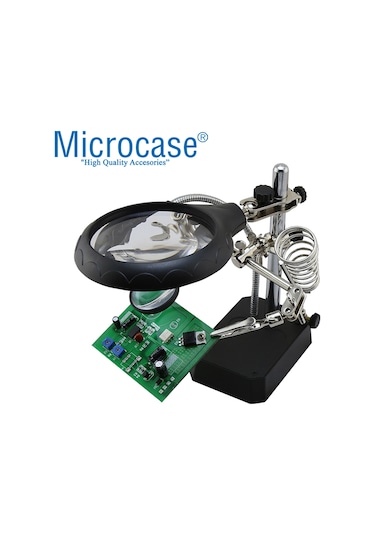 Microcase Led Işıklı Masaüstü Tamirci Büyüteç Seti - Al2481