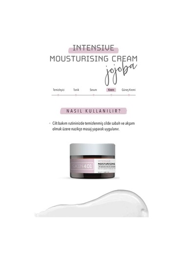 Skin401 Yoğun Nemlendirici ve Bariyer Güçlendirici Onarıcı Bakım Kremi 50 ML
