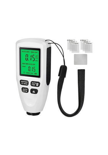 Honeybeeshop Beyaz Hw300 Mını Yüksek Hassasiyetli Kaplama Kalınlık Ölçer 15mm Lcd Ekranlı Pil İle Çalışan Abs Reçine