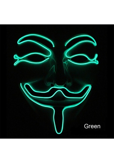 Wezone "led Işık Maskesi - 4 Modlu, 10 Renk Seçenekli, Parti Ve Kostüm Aksesuarı" Yeşil