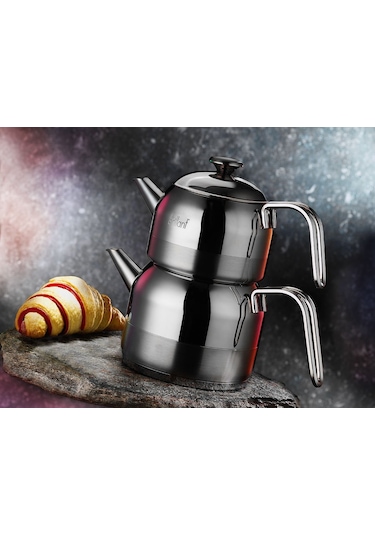 Mira Mini Boy Inox Kulp Çelik Çaydanlık-cy-5867 Gri