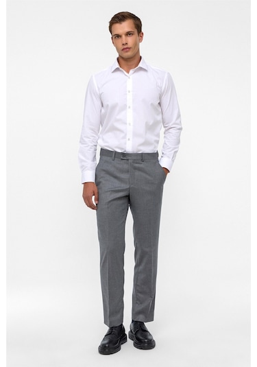 SÜVARİ Antrasit Regular Armürlü Kumaş Pantolon