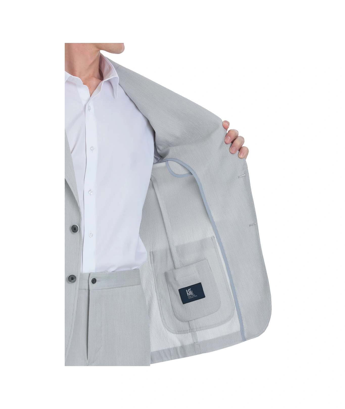 Gri Comfort Fit Mono Yaka Casual Takım Elbise Gri