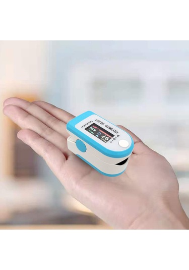 Vkemall Pulse Oksimetre Parmak Ucu Klipsi P-ulse O-ximetre Tft Renkli Ekran Mini Spo2 Monitörü Oksijen D Mavi
