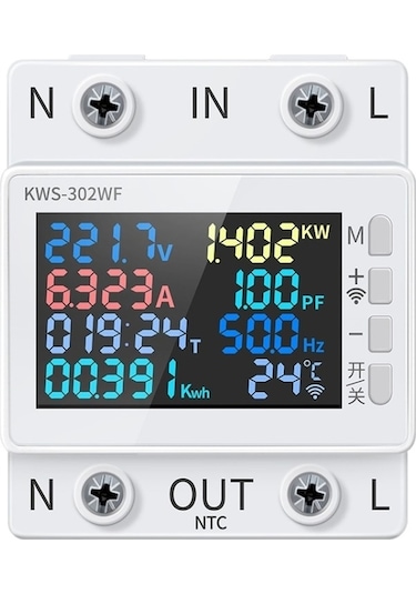 Weichuang01 Kws-302wf 170-270v Çok Fonksiyonlu Ac Weichuang01 Ekran Ray Gerilimi Ve Akım Ölçer