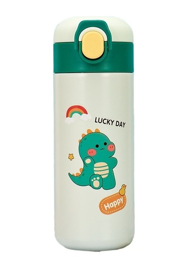 Getfit Çocuk Su Bardağı Termos Bardak Bardak Çocuk Soğuk Termos Bardak 316 Paslanmaz Çelik Termo Yeşil