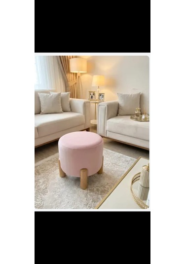 Soft White Puf .yuvarlak Puf Beyaz