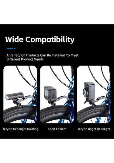 Geeksen Brompton Faltbike Ön Ç叉 Işık Tutucu Gopro Kamera Montajı Alüminyum Malzeme Siyah Yp0719328 Siyah