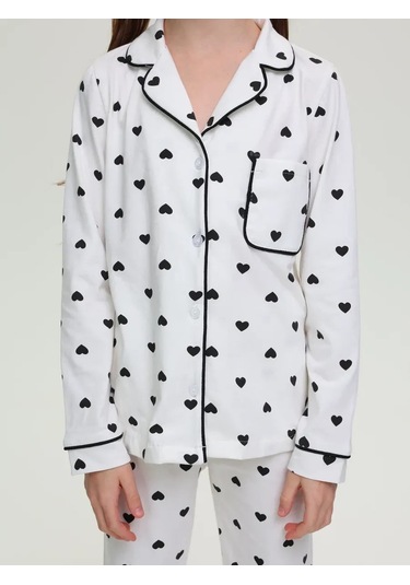 Milpat Kids Pantolonlu Ve Gömlekli Pamuklu Triko Pijama 333951609 Beyaz