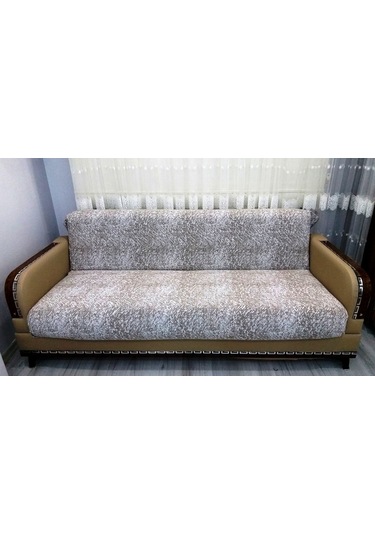 Pamuklu Kaymaz Ebruli Koltuk-çekyat Örtüsüü 15 Renk - Kahve Kahve