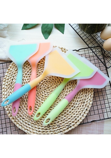 Pembe 1 Adet Silikon Spatula Mutfak Eşyaları Sığır Eti Yumurta Mutfak Kazıyıcı Geniş Pizza Pişirme Aracı Kürek Yapışmaz Spatula Pişirme Gereçleri