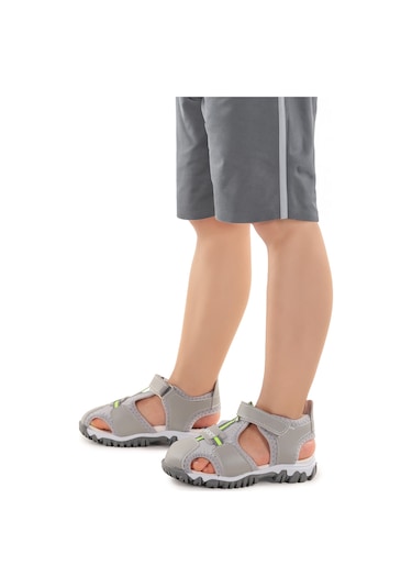 Kiko Kids Erkek Bebek Sandalet Arz 2399 Açık Gri