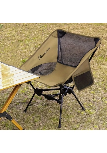 Dashanshop Haki Ultrahafif 4 Nesil Moon Lence Kamp Sandalyesi Kompakt Katlanabilir Aluminyum Cerceve Oxford Kumaş Yuruyus Daginlik Plaj Haki
