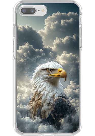 Apple Uyumlu iPhone 8 Plus Şeffaf Kılıf Kartal Tasarımlı