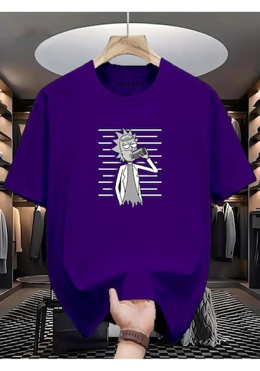 Adam Baskılı Oversize T-shirt Çok Renkli